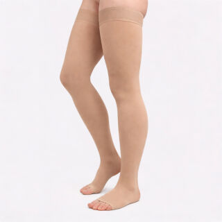 Компресійні панчохи Aurafix AV-102 з відкритим носком 1 клас, бежеві