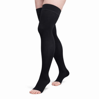 Панчохи компресійні 1 клас (18-21 mmHg) Venoflex Micro  з відкритим носком, чорні, стандартні