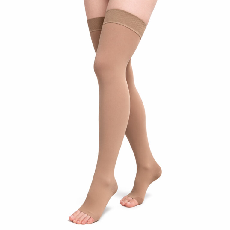 Панчохи компресійні 2 клас (23-32 mmHg) Venoflex Micro з відкритим носком, карамельні, стандартні