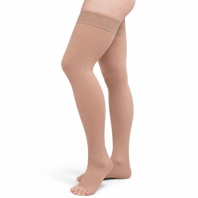 Панчохи компресійні 2 клас (23-32 mmHg) Venoflex Micro з відкритим носком, карамельні, стандартні