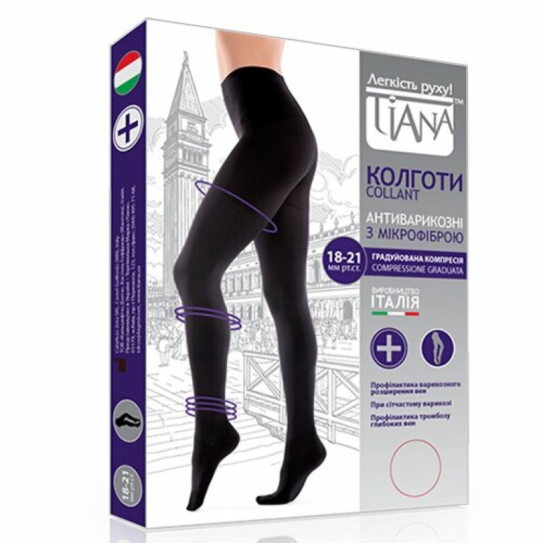 Колготки Tiana (профілактичні) з мікрофіброю, компресія 18-21 мм рт.ст.