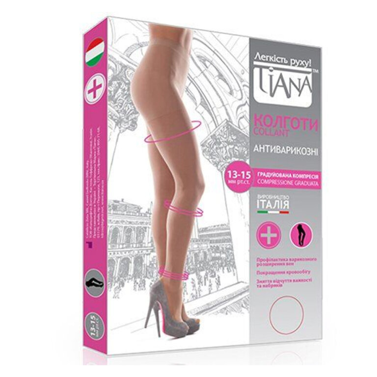 Колготки (профілактичні) антиварикозні Tiana 800, компресія 13-15 мм рт.ст., 70D, чорні