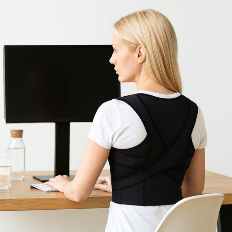 Корсет для спины от сутулости Aurafix AO-53 корректор осанки, черный