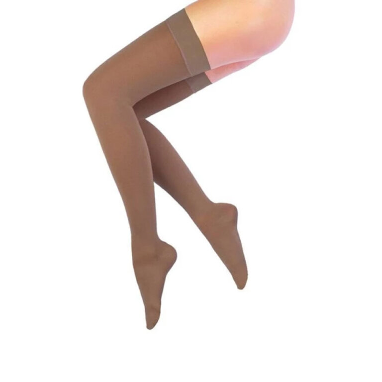 Компресійні панчохи Pani Teresa Classic 1 клас з відкритим носком, бежеві