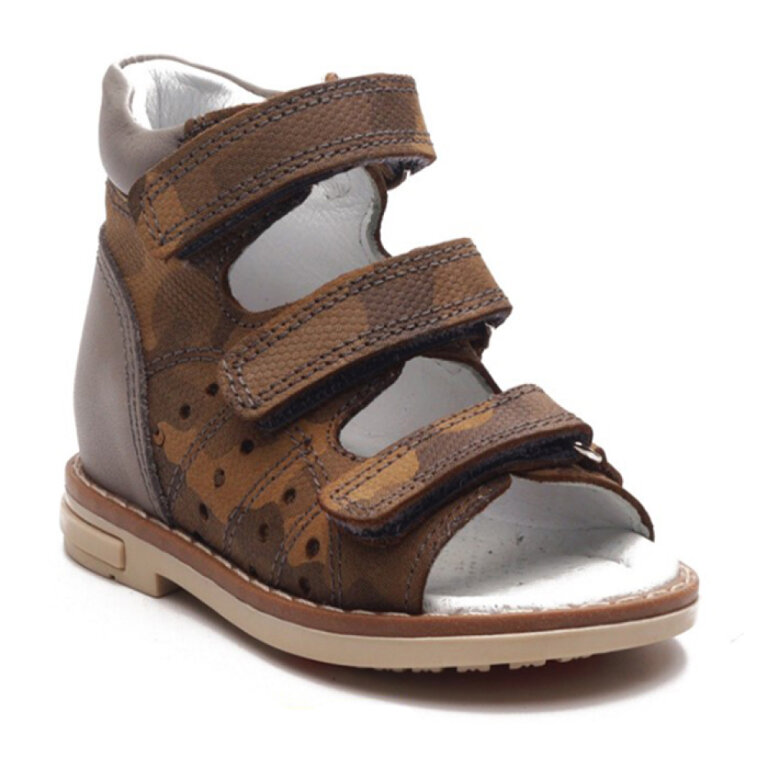 Дитячі Анатомічні босоніжки Ortomedica 1038-06 коричневий камуфляж