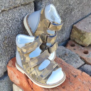 Дитячі Анатомічні босоніжки Ortomedica 1038-06 коричневий камуфляж