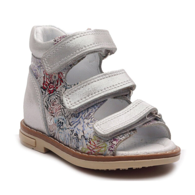 Дитячі Анатомічні босоніжки Ortomedica 1039-03 срібні