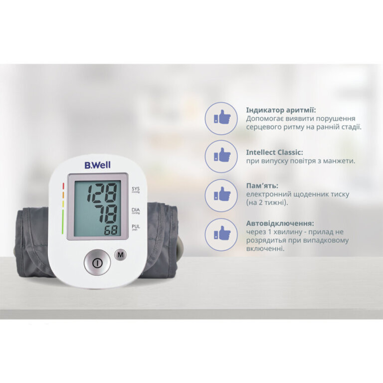 Тонометр автоматический B.Well PRO-35 с адаптером, с увеличенной манжетой 22-42 см.