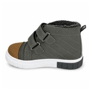 Дитячі Анатомічні кросівки зимові Ortomedica D2-01 з хутром, сіро-зелені