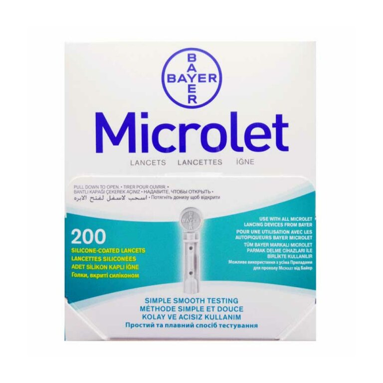 Ланцети із силіконовим покриттям Microlet, 200 шт.