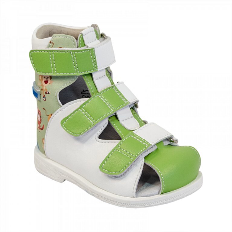 Детские Анатомические сандалии с высоким берцем ORTMANN Kids Dali 7.50.2-green print