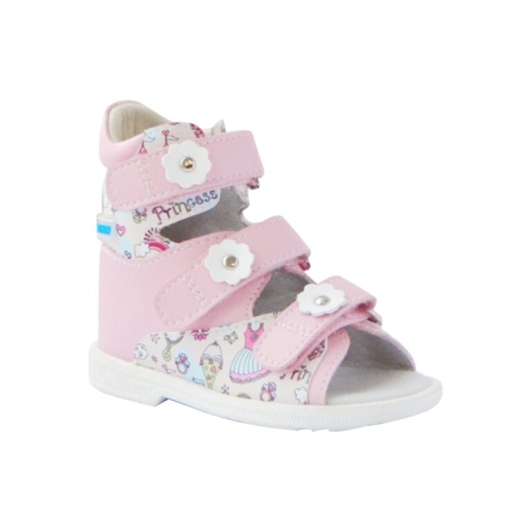 Детские Анатомические сандали с высоким берцем ORTMANN Kids Eger 7.29.2-pink print