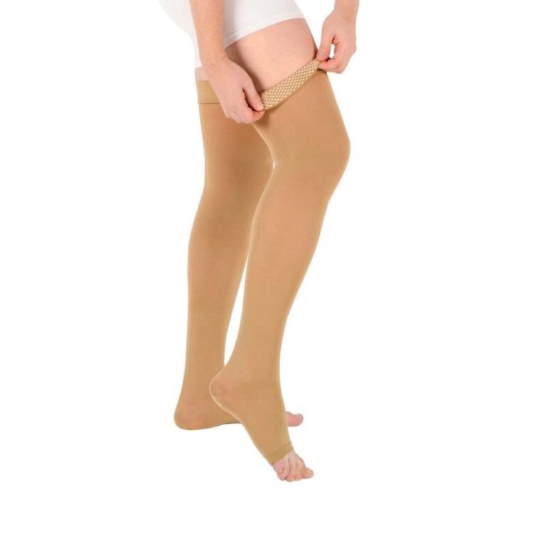 Компресійні панчохи VENOTEKS (3 клас, відкритий носок, гумка силікон) 3C213