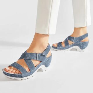 Жіночі Анатомічні сандалі із задником Berkemann NARA, арт. 01651-blue/jeans