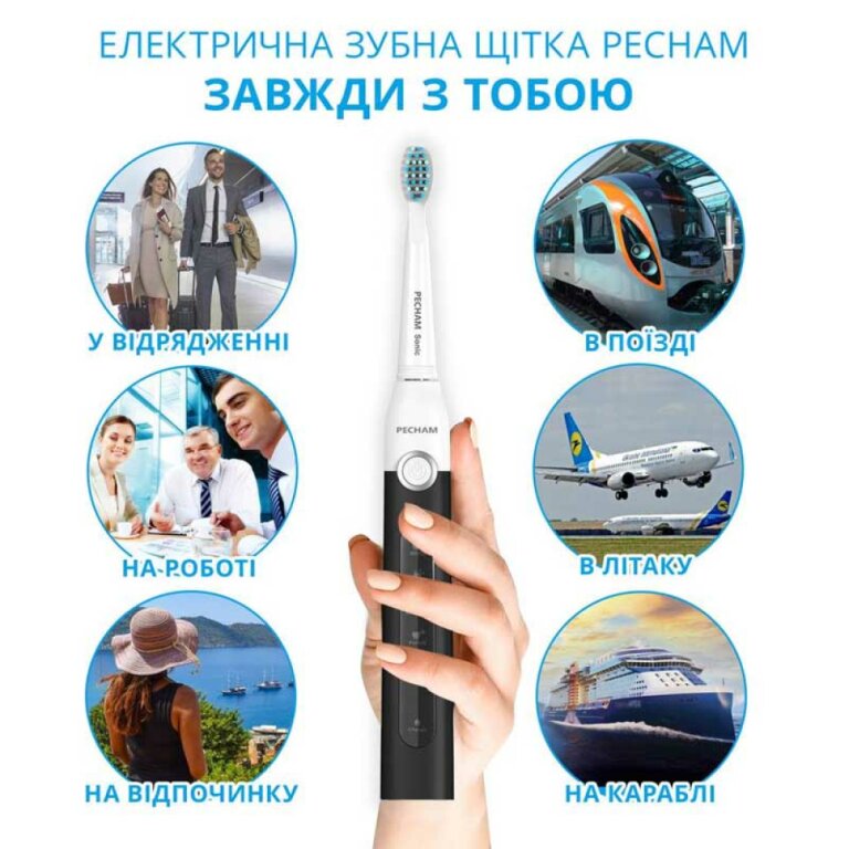 Зубная щетка электрическая PECHAM Black-White Travel