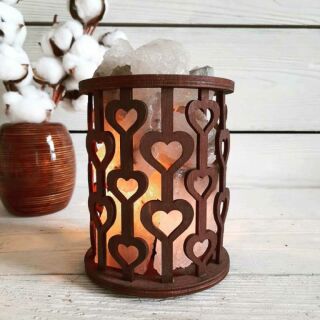 Лампа солевая "Корзина сердца" 1 кг