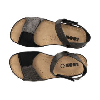 Анатомические босоножки Leon 965 черный глянец