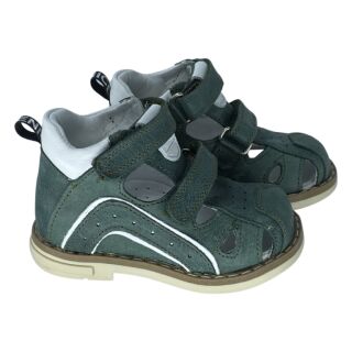 Босоніжки Анатомічні дитячі Ortomedica 1036-04 2 застібки, закриті, зелені