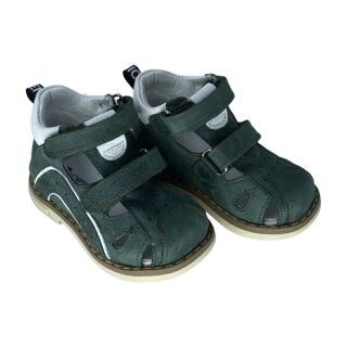 Босоніжки Анатомічні дитячі Ortomedica 1036-04 2 застібки, закриті, зелені