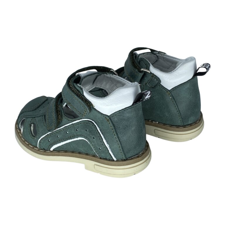 Босоніжки Анатомічні дитячі Ortomedica 1036-04 2 застібки, закриті, зелені