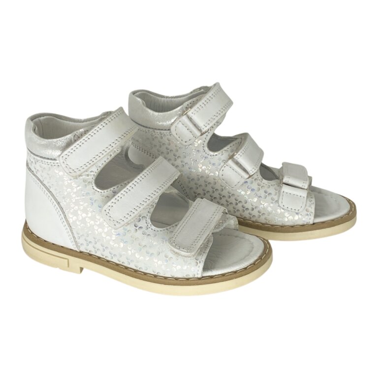 Анатомические босоножки детские Ortomedica 41-09 3 застежки, белые