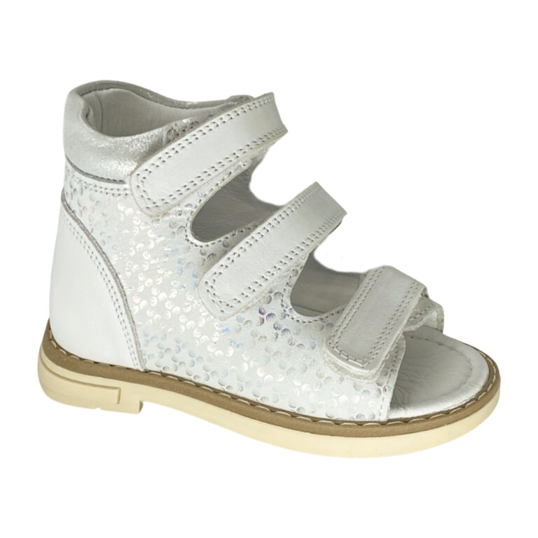 Анатомические босоножки детские Ortomedica 41-09 3 застежки, белые