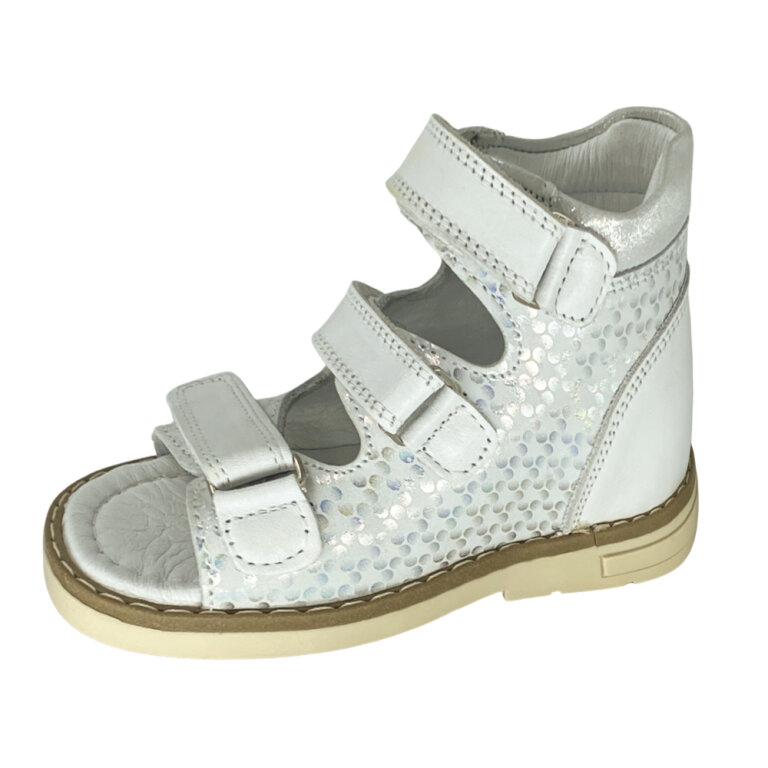 Анатомические босоножки детские Ortomedica 41-09 3 застежки, белые