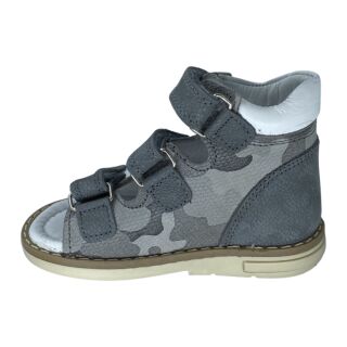 Анатомічні босоніжки дитячі Ortomedica 42-08 3 застібки, камуфляж сірі