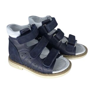 Анатомические босоножки детские Ortomedica 47-09 3 застежки, синие