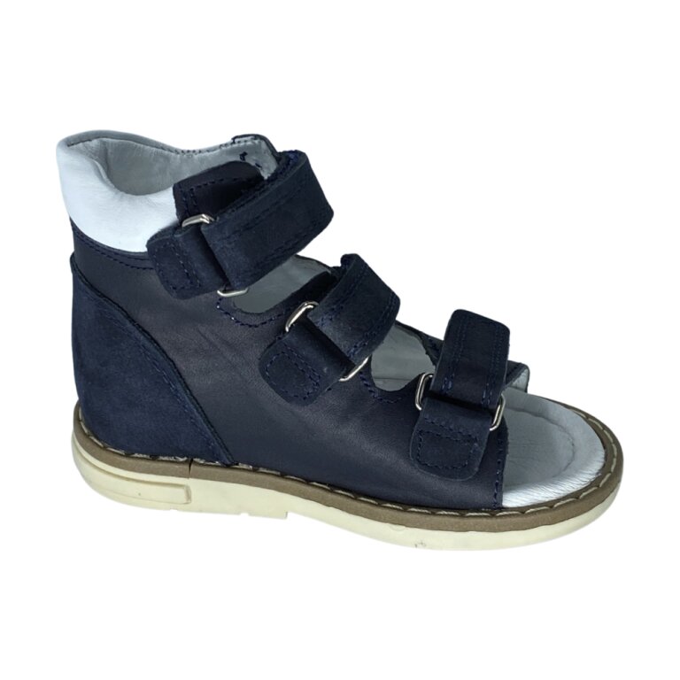 Анатомические босоножки детские Ortomedica 47-09 3 застежки, синие
