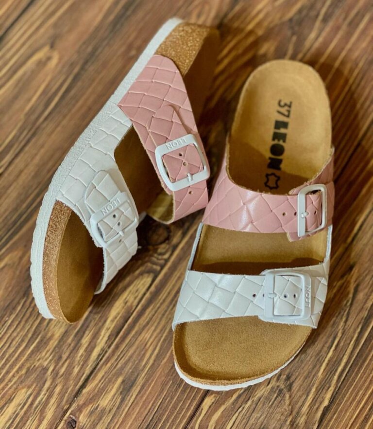 Шльопанці жіночі Leon 4011 рожево-білі