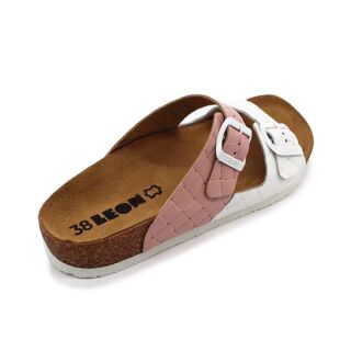 Шльопанці жіночі Leon 4011 рожево-білі