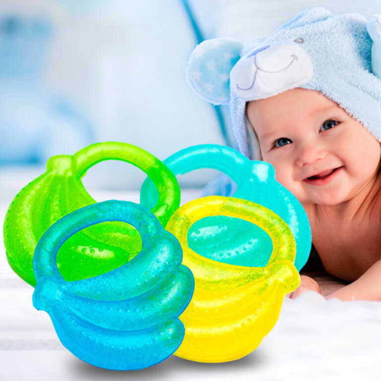 Прорезыватель для зубов BabyOno с гелем "Бананчик" 1016