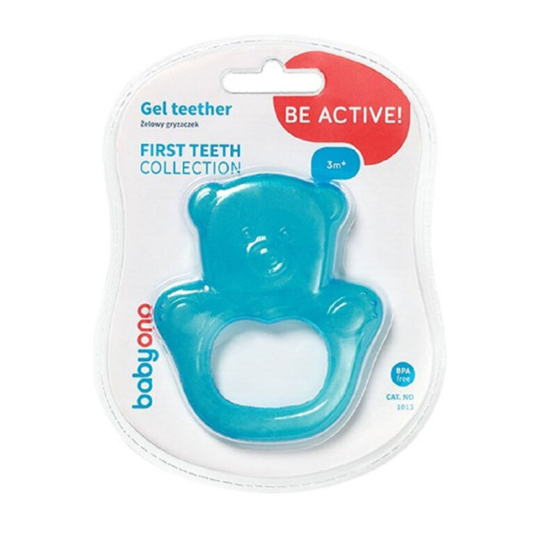 Прорезыватель для зубов BabyOno с гелем "Мишка" 1013