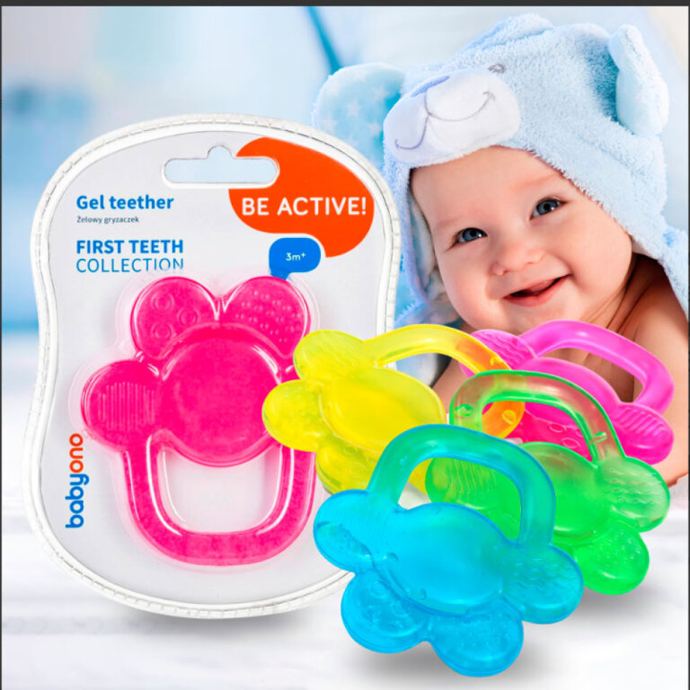 Прорезыватель для зубов BabyOno с гелем "Цветочек" 1018
