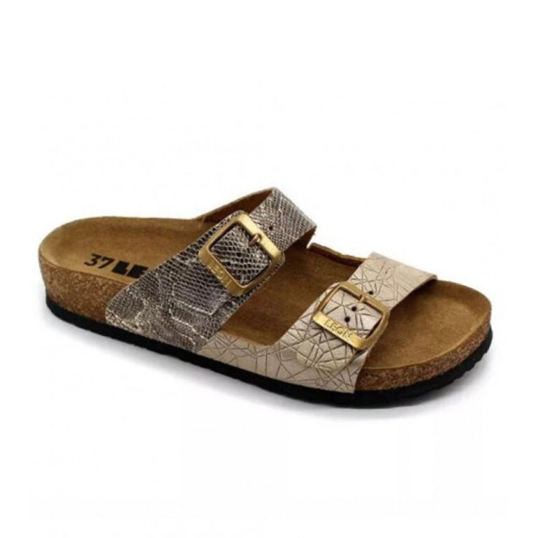 Шлепанцы женские Leon 4011 золотистая змея