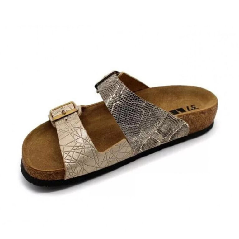 Шлепанцы женские Leon 4011 золотистая змея