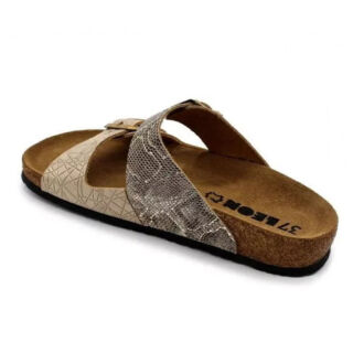 Шлепанцы женские Leon 4011 золотистая змея