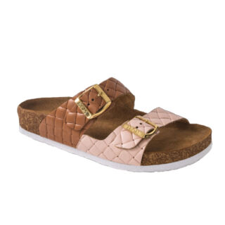 Шлепанцы женские Leon 4011 коричнево-пудровый