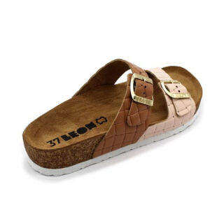 Шлепанцы женские Leon 4011 коричнево-пудровый