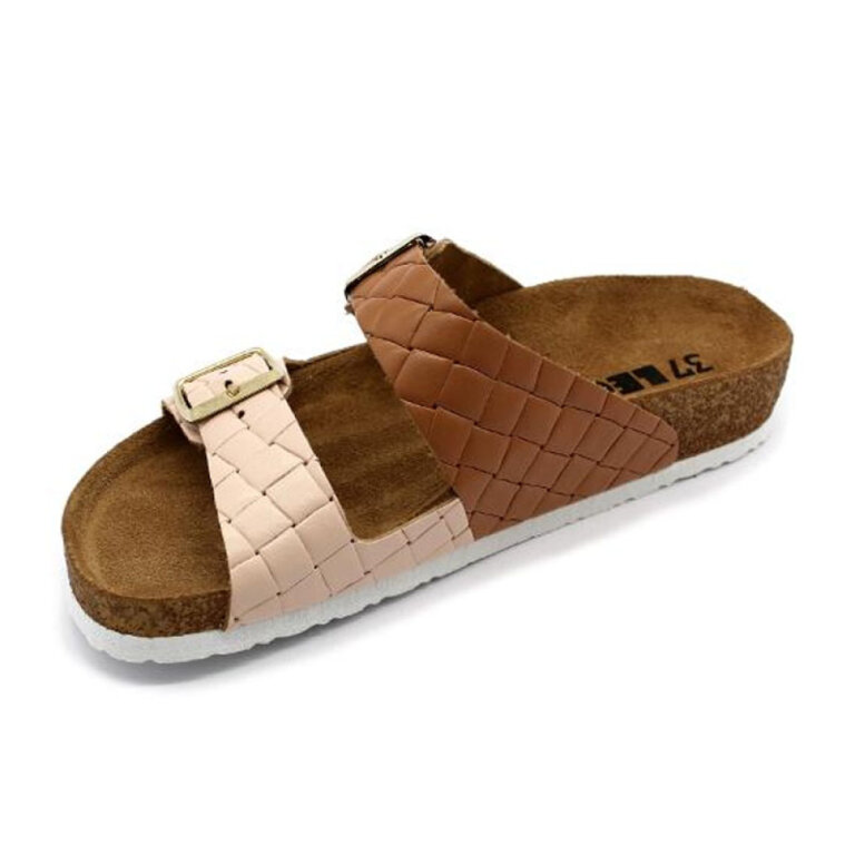 Шлепанцы женские Leon 4011 коричнево-пудровый