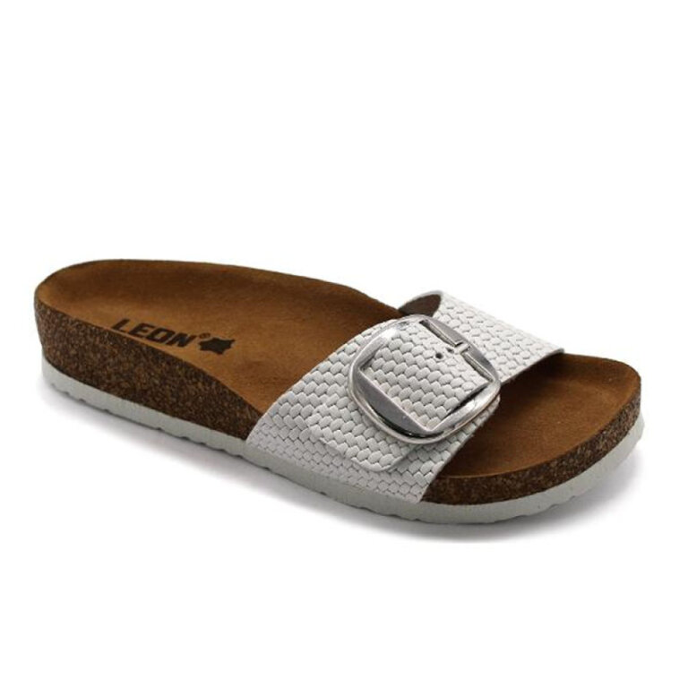 Шлепанцы женские Leon 4020 белый плетеный