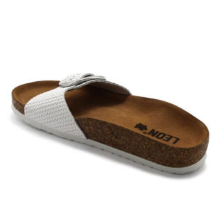 Шлепанцы женские Leon 4020 белый плетеный