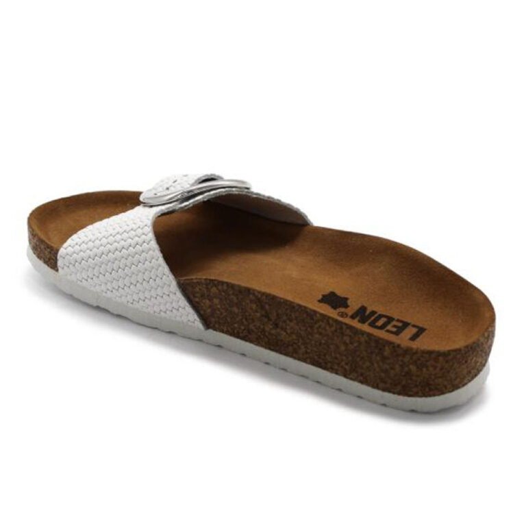 Шлепанцы женские Leon 4020 белый плетеный