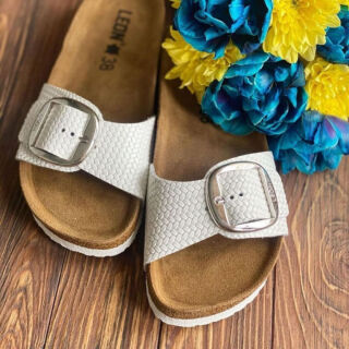 Шлепанцы женские Leon 4020 белый плетеный