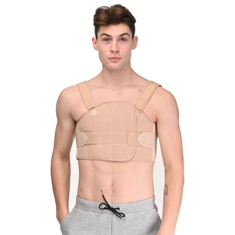 Бандаж реберный послеоперационный Реабилитимед Comfort БР-3Т разъемный, мужской, бежевый
