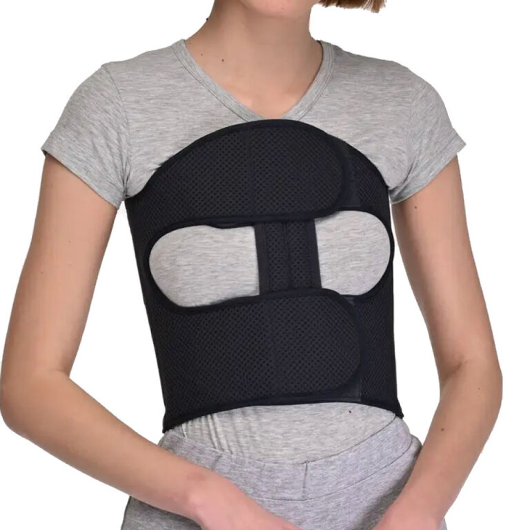 Бандаж послеоперационный на грудную клетку Реабилитимед Comfort БР-4Т разъемный, цвет графит