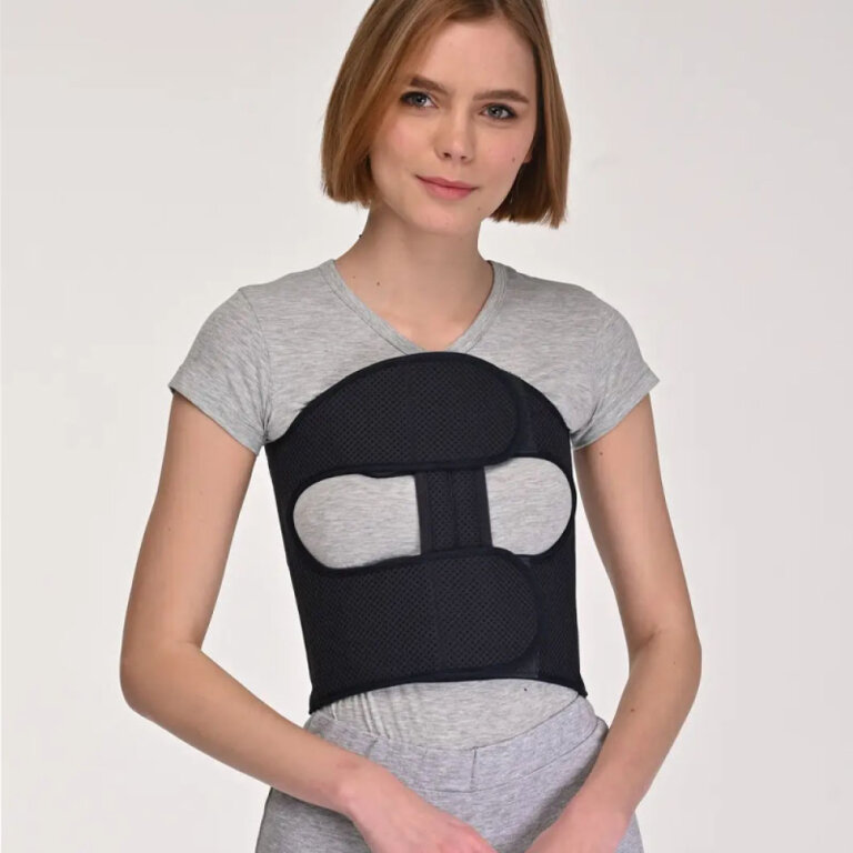 Бандаж послеоперационный на грудную клетку Реабилитимед Comfort БР-4Т разъемный, цвет графит