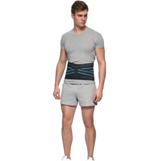 Корсет поясничный полужесткий Реабилитимед Индустри Comfort И-6М-В c 6 ребрами, графит