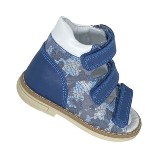 Анатомические детские босоножки Ortomedica 42-02 3 застежки, синие
